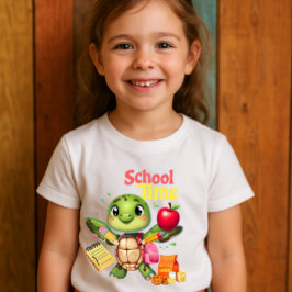 Schattigee Schildpad "School Time" Terug naar Scho T-shirt