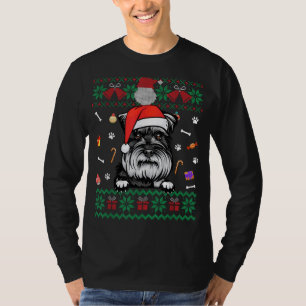 Schattigee Schnauzer Dog Ugly Christmas Sweater Sa T-shirt