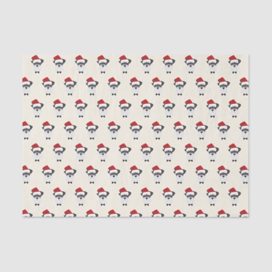 Schattigee Schnauzer met een kerstmuts - Kerstmis Tissuepapier (Voorkant)