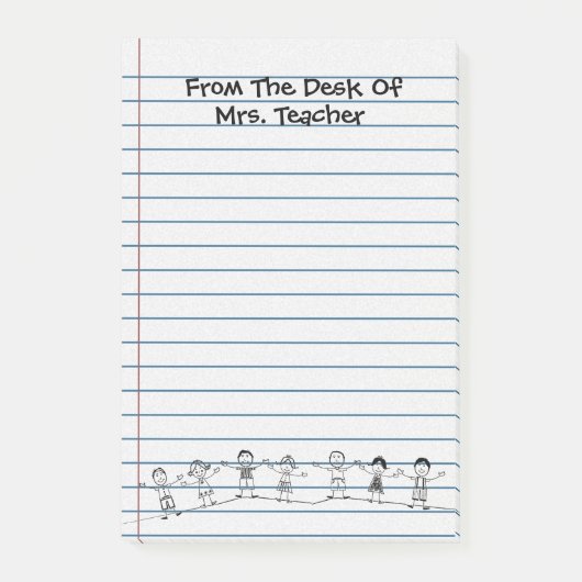 Schattigee School Kinder Leraar Post-its Post-it® Notes (Voorkant)