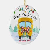Schattigee schoolbuschauffeur Bedankt cadeau Kerst Keramisch Ornament (Rechts)