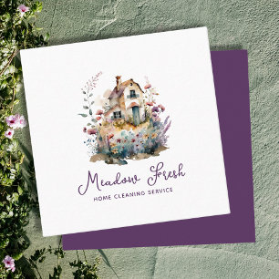 Schattigee schoonmaakdienst Floral Vierkante Visitekaartje