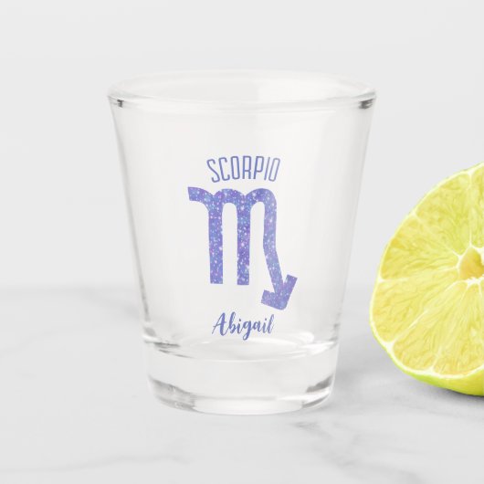 Schattigee Schorpioen Astrologie Teken Gepersonali Shot Glas (Voorkant)