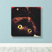 Schattigee Schotse Fold Munchkin Cat Canvas Afdruk (Insitu (Houten vloer))