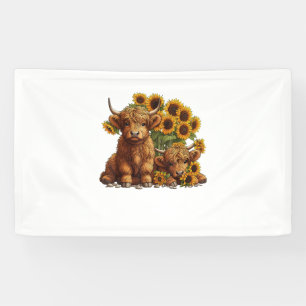 Schattigee Schotse Hoogland Koe Zonnebloem Moederd Spandoek