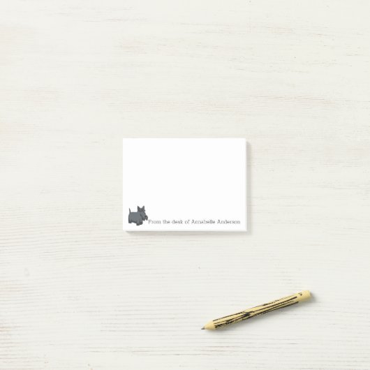 Schattigee Schotse Terriër personaliseren Post-it® Notes (Op bureau)