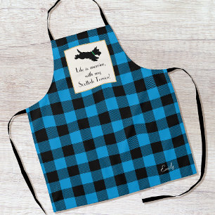Schattigee Scottie Dog Buffalo Plaid Blue Schort