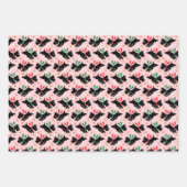 Schattigee Scottie Dog Fun Snow Retro Patroon Set Inpakpapier Vel (Voorkant)