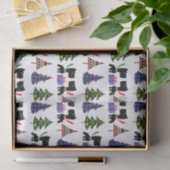 Schattigee Scottie Dogs en Christmas Trees Pattern Tissuepapier (Geschenk)