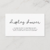 Schattigee Script Display Shower Informatiekaartje (Voorkant)