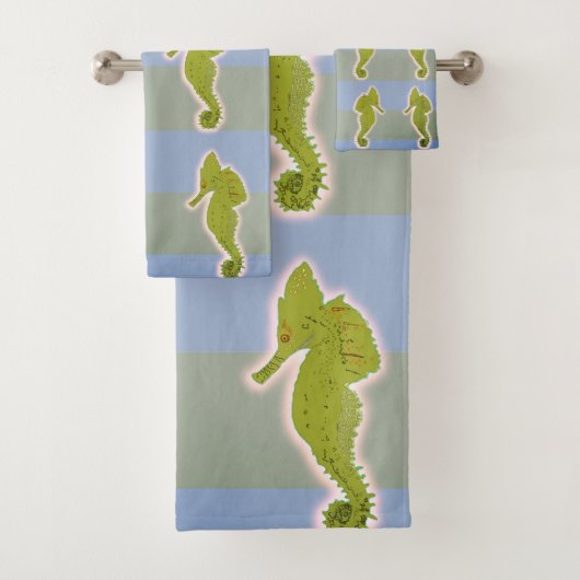 Schattigee Seahorse Art Badkamer Handdoek Set (Insitu)