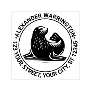 Schattigee Seal Pup #1 Naam Retouradres Zelfinktende Stempel