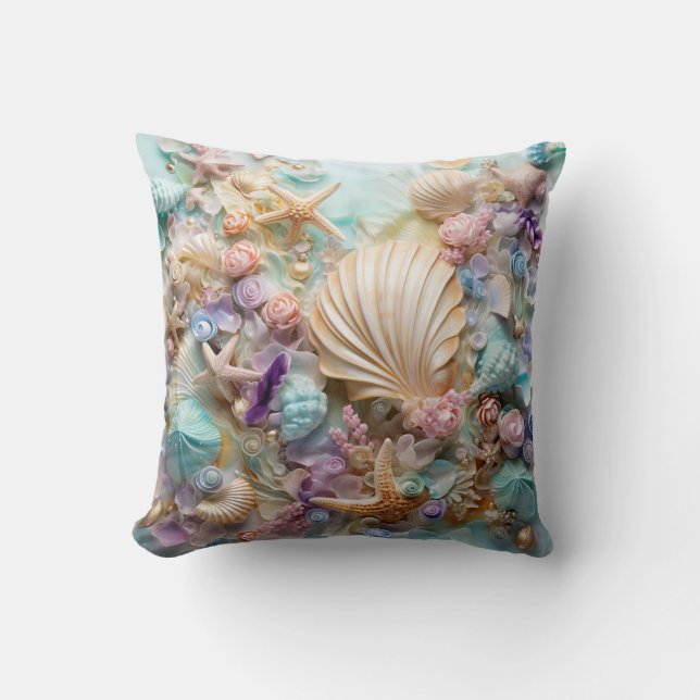 Schattigee Seashell Pattern Beach House stijl Kussen (Voorkant)