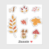 Schattigee set herfst planten en bladeren stickers (Vel)