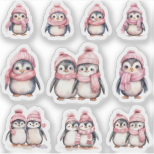 Schattigee set pinguïns aangepaste Sticker