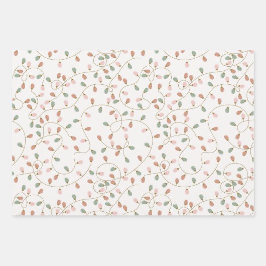 Schattigee set roze en salie groene kerst inpakpapier vel (Voorkant 2)