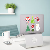 Schattigee set van 7 kerstvakantie sticker (Laptop op bureau)