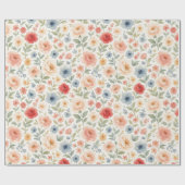 Schattigee Shabby Chic Franse Floral Art Pattern Cadeaupapier (Vlak)
