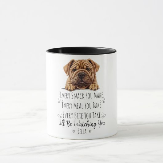 Schattigee Shar Pei Dog Funny Custom Mok (Midden)