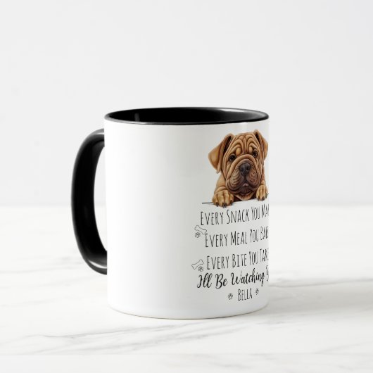 Schattigee Shar Pei Dog Funny Custom Mok (Voorkant links)