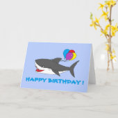 Schattigee Shark Birthday Kaart (Gele Bloem)