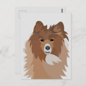 Schattigee Sheltie Dog Art Briefkaart (Voorkant / Achterkant)