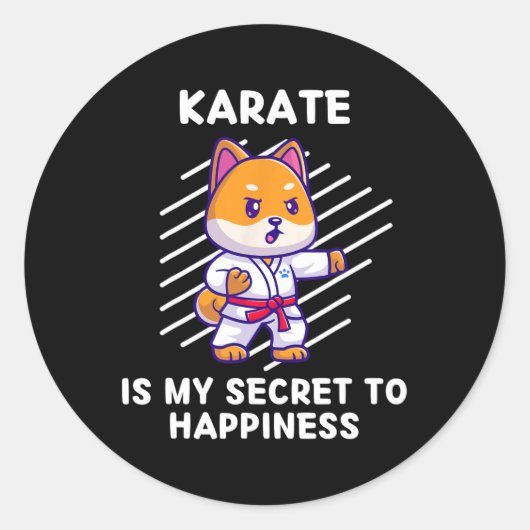 Schattigee Shi Inu Karate is mijn geheim voor Happ Ronde Sticker (Voorkant)