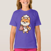 Schattigee Shiba Inu Dog Cake Baker T-shirt (Voorkant)