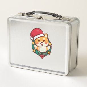 Schattigee Shiba Inu Lachend met Xmas Pet Actief