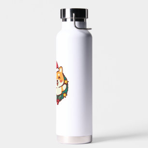 Schattigee Shiba Inu Lachend met Xmas Pet Actief Waterfles