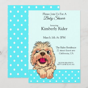 Schattigee Shih Tzu Dog Baby shower uitnodiging
