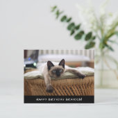 Schattigee Siamese Cat Birthday Briefkaart (Staand voorkant)
