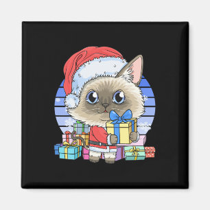 Schattigee Siamese Cat Santa Claus Christmas Kitte Magneet