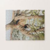 Schattigee Siamese kat aan de boom Legpuzzel (Horizontaal)