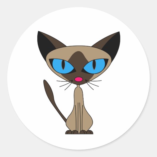 Schattigee Siamese kat Stickers (Voorkant)