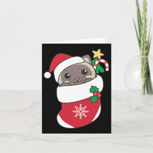 Schattigee Siamese katten in kerstkousen voor Chri Kaart