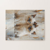 Schattigee Siamese Kittens schilderij Legpuzzel (Horizontaal)