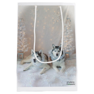 Schattigee Siberische Huskies Gift Bag Medium Cadeauzakje