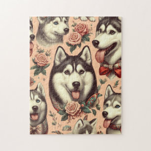 Schattigee  Siberische Husky Illustratie Legpuzzel