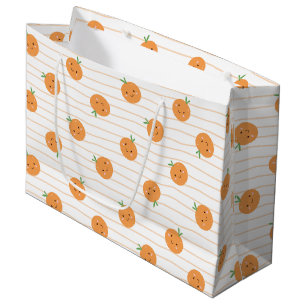 Schattigee Sinaasappels Print - Grote Gift Bag Groot Cadeauzakje