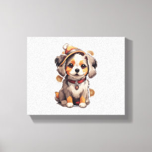 Schattigee single-dog Stickers Canvas Afdruk
