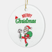 Schattigee Sinterklaas Spelen Voetbal Kerstmis Car Keramisch Ornament (Links)