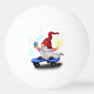 Schattigee Skater Gnome Christmas Ping Pong Ball