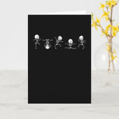 Schattigee skeletten dansen grappige dans schedel kaart (Gele Bloem)