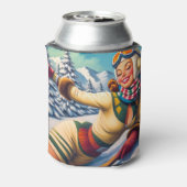 Schattigee  Ski Pin-Up Blikjeskoeler (Blikje Achterkant)