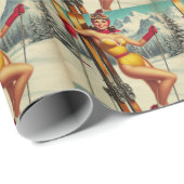 Schattigee  Ski Pin Up Cadeaupapier (Rol Hoek)