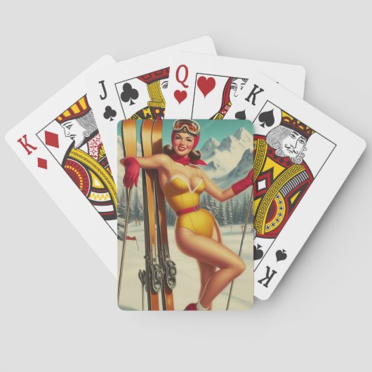Schattigee  Ski Pin Up Pokerkaarten (Achterkant)