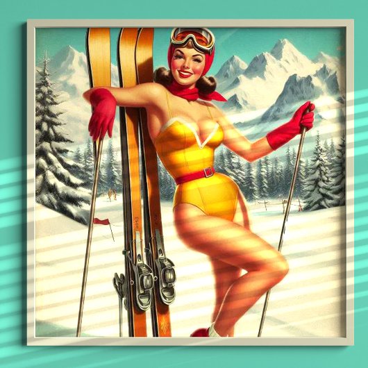 Schattigee  Ski Pin Up Poster