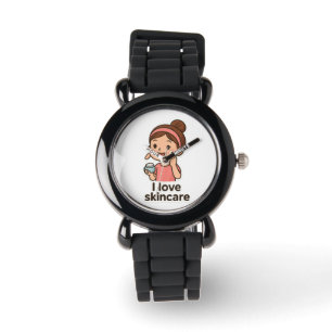 Schattigee Skincare Girl Sticker - Self-Care Carto Horloge