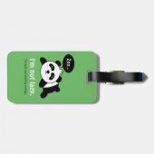 Schattigee slaappanda niet lui bagagelabel (Achterkant horizontaal)
